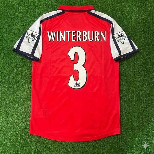 Nigel Winterburn #3 Arsenal 1999-2002 Red White Retro Jersey Trikot Maglia Camiseta Soccer Shirt