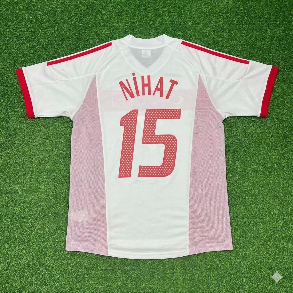 Nihat Kahveci Türkiye 2002 World Cup White Retro Football Jersey