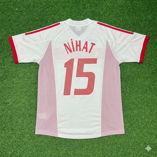 Nihat Kahveci Türkiye 2002 World Cup White Retro Football Jersey
