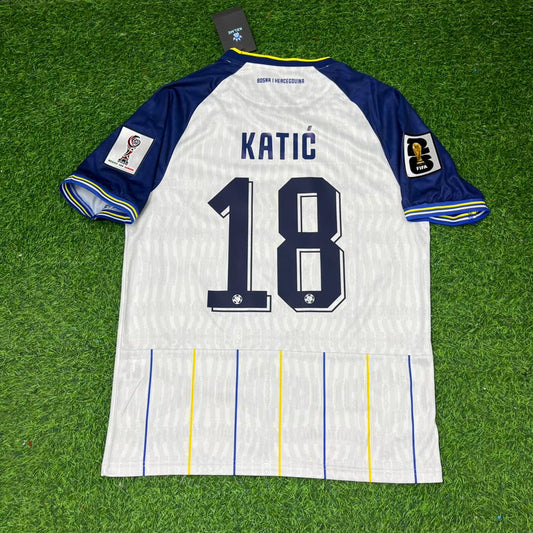 Nikola Katić Bosnia and Herzegovina 2026 World Cup Away White Football Jersey
