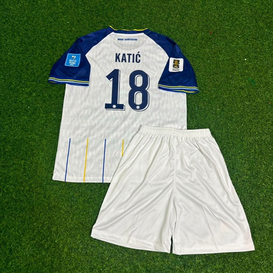 Nikola Katić Bosnia and Herzegovina 2026 World Cup Away White Kids Football Jersey
