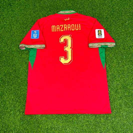 Noussair Mazraoui Morocco 2026 World Cup Home Red Football Jersey