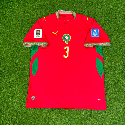 Noussair Mazraoui Morocco 2026 World Cup Home Red Football Jersey