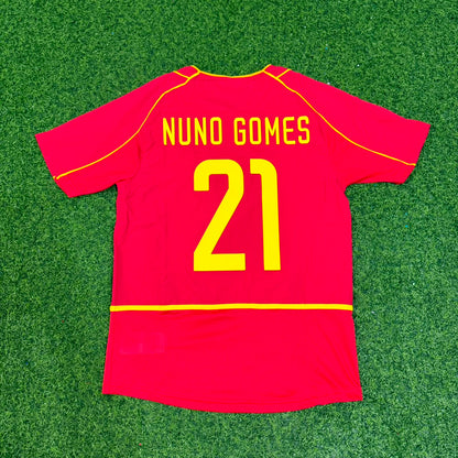 Nuno Gomes #21 Portugal 2002 Retro Home Red Football Jersey