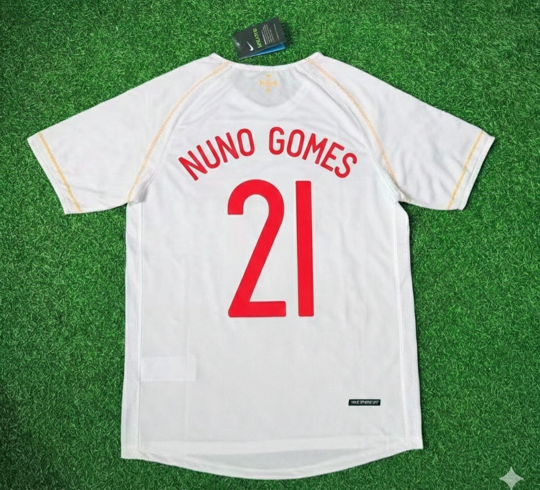 Nuno Gomes Portugal 2002 Retro Weißes Debüt-Fußballtrikot