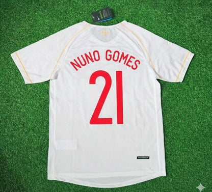 Nuno Gomes Portugal 2002 Retro Weißes Debüt-Fußballtrikot