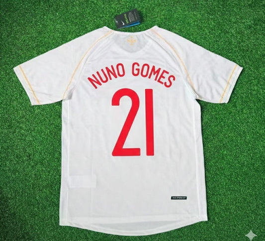 Nuno Gomes Portugal 2002 Retro White Debut Football Jersey