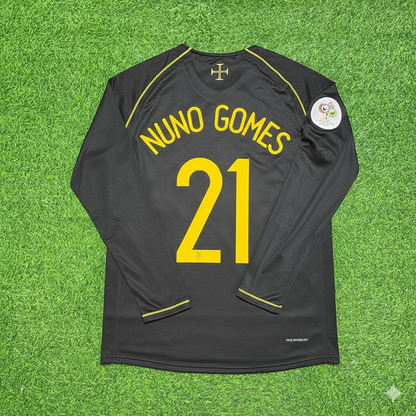 Nuno Gomes Portugal 2006 World Cup Long Sleeve Black Retro Football Jersey