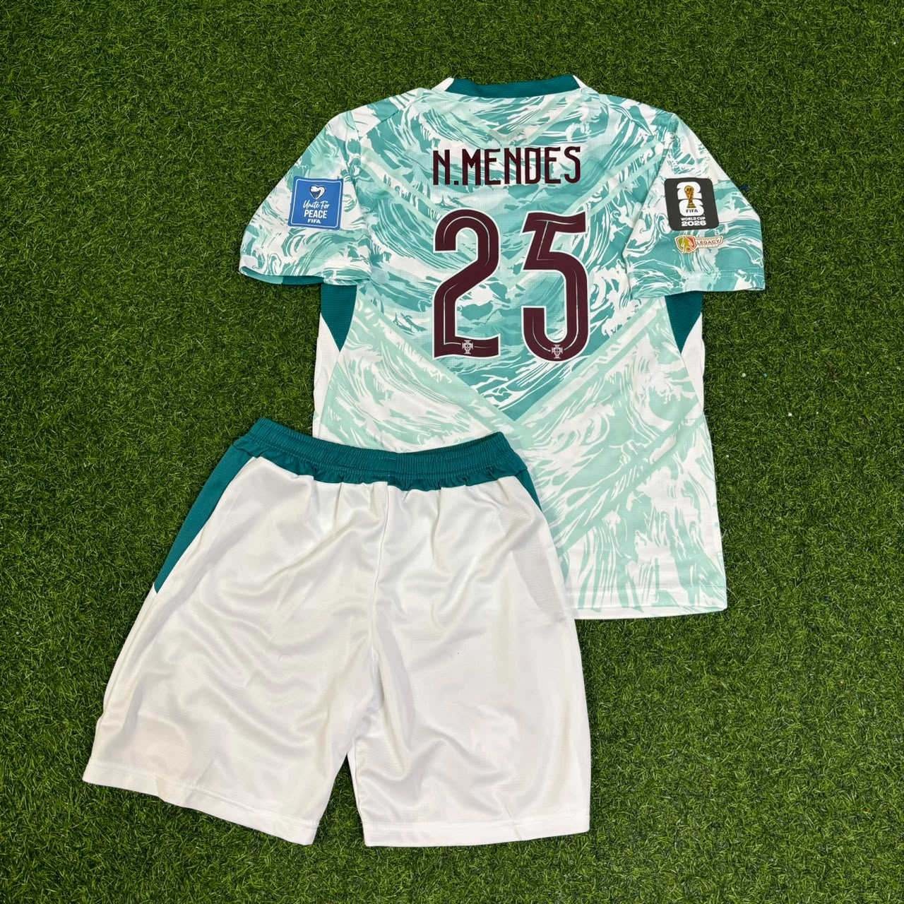 Nuno Mendes Portugal 2026 World Cup White Away Kids Football Jersey