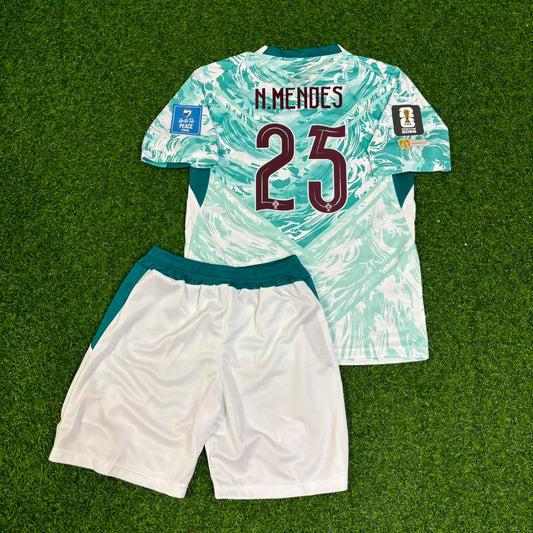 Nuno Mendes Portugal 2026 World Cup White Away Kids Football Jersey