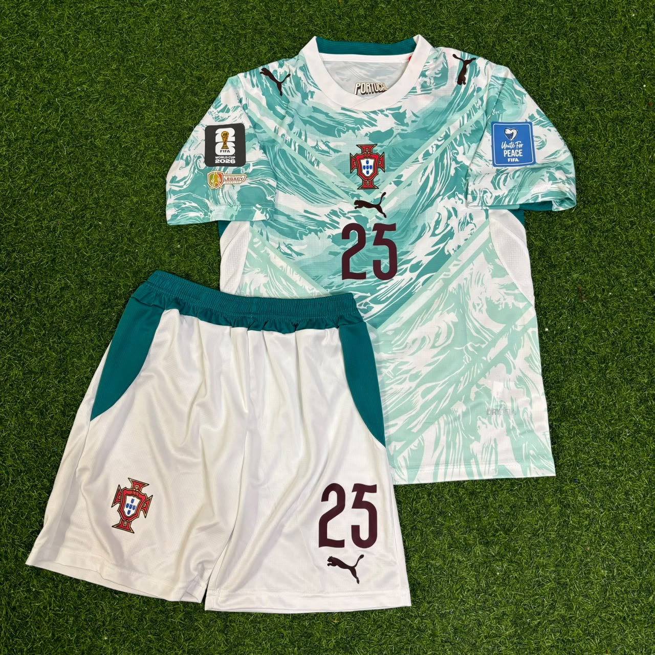 Nuno Mendes Portugal 2026 World Cup White Away Kids Football Jersey