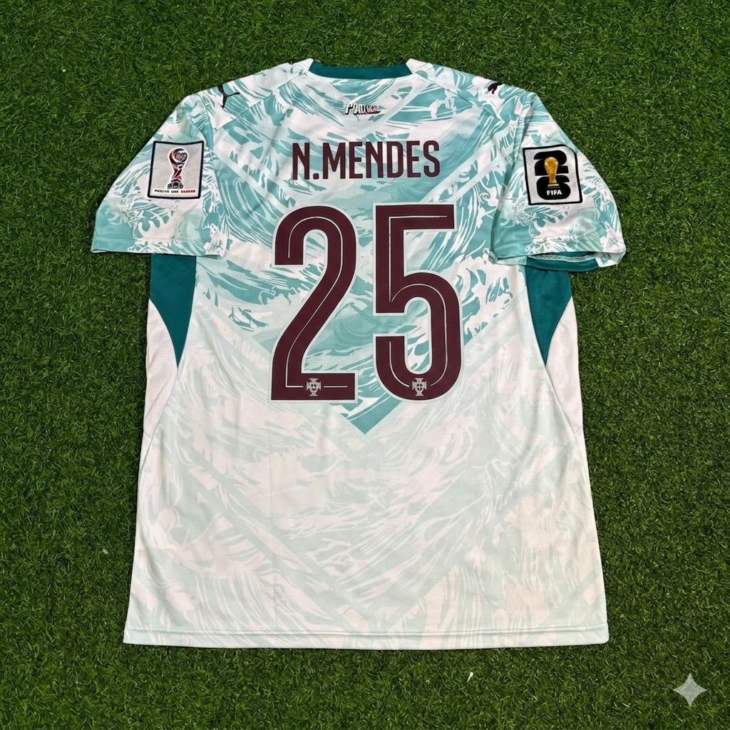 Nuno Mendes Portugal 2026 World Cup White Away Football Jersey