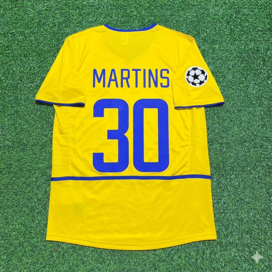 Obafemi Martins Inter Milan 2002-2003 Yellow Retro Football Jersey