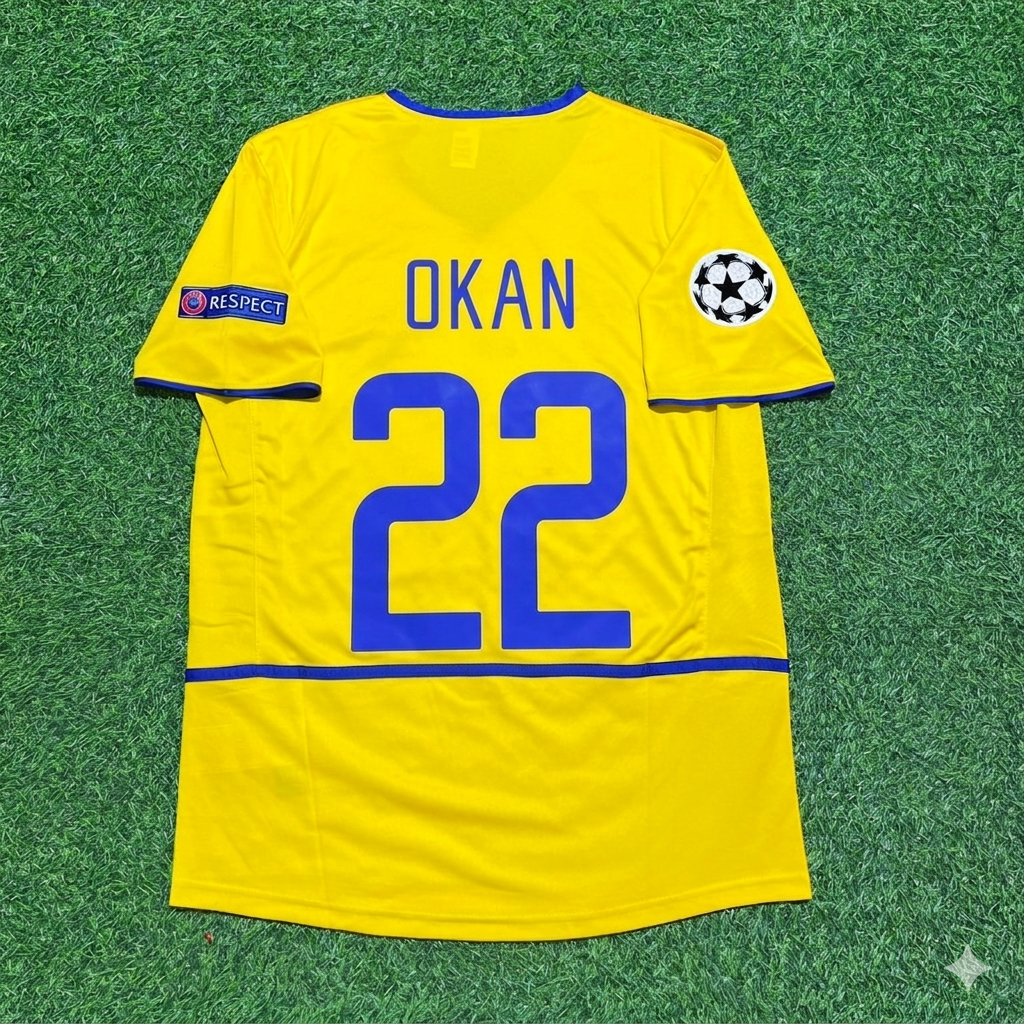 Okan Buruk Inter Milan 2002-2003 Yellow Retro Football Jersey