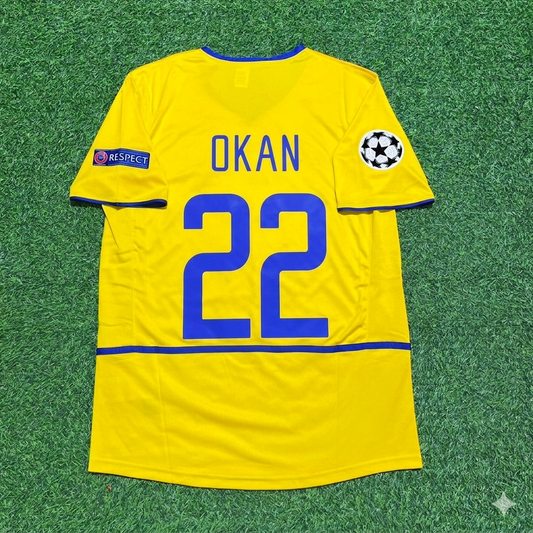 Okan Buruk Inter Milan 2002-2003 Yellow Retro Football Jersey