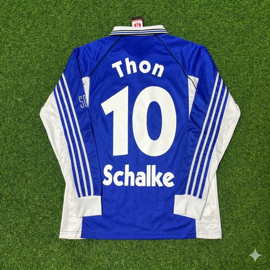Olaf Thon #10 Schalke 04 1998-2000 Langarm Retro Fussballtrikot