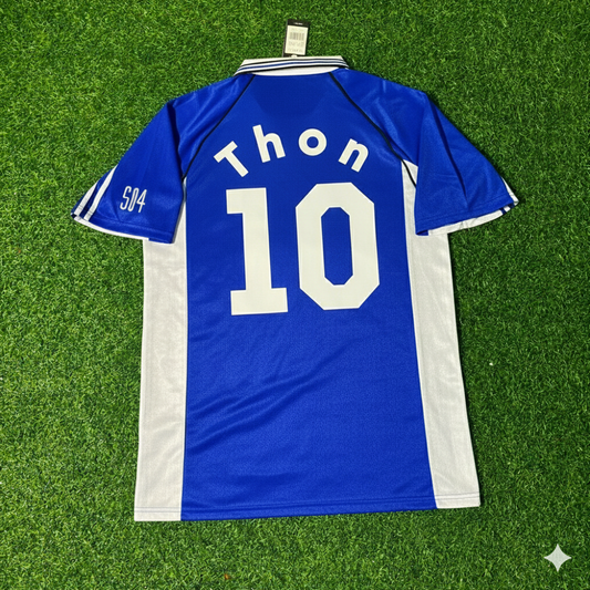 Olaf Thon FC Schalke 04 1999/2000 Blaues Heimtrikot Retro Fußballtrikot