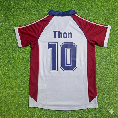 Olaf Thon #10 FC Bayern München Auswärts Retro Fußballtrikot Grau