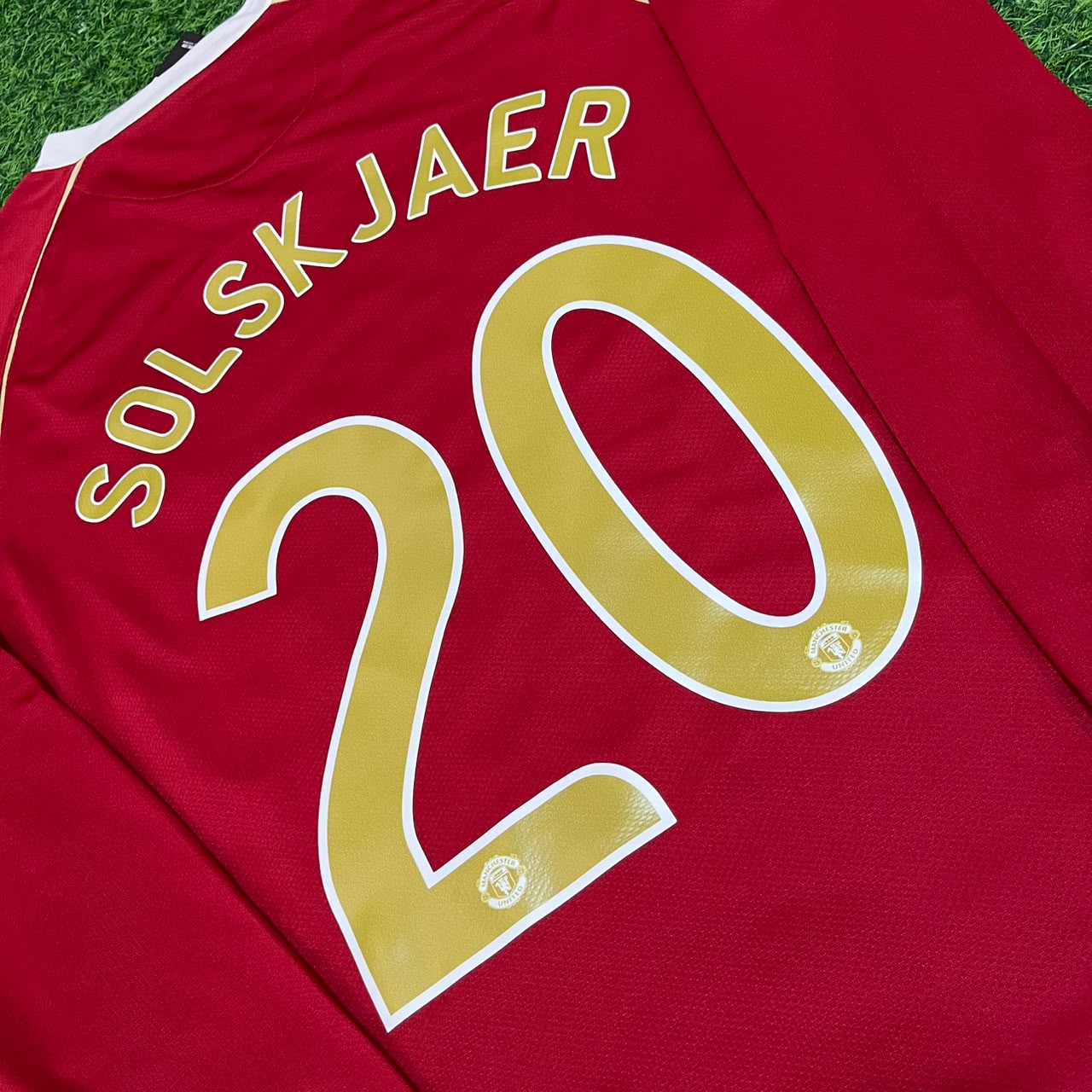 Ole Gunnar Solskjær #20 Manchester United 2006 2007 Red Golden Jersey Trikot