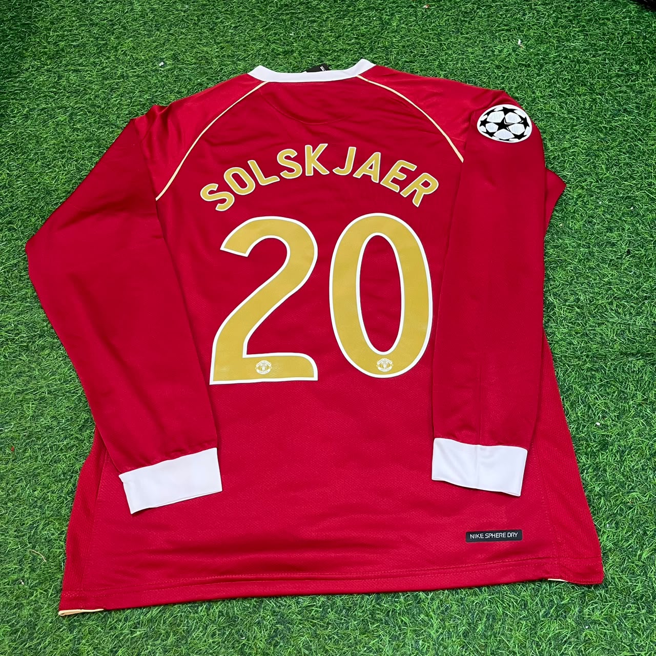 Ole Gunnar Solskjær #20 Manchester United 2006 2007 Red Golden Jersey Trikot