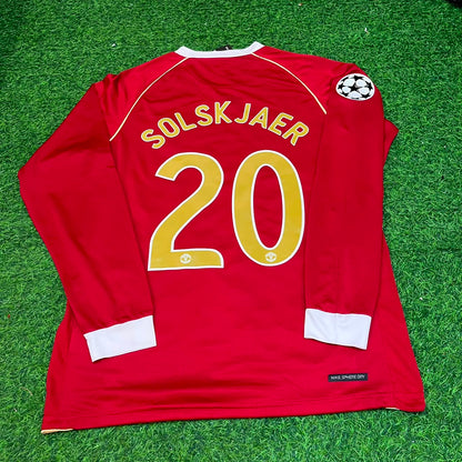 Ole Gunnar Solskjær #20 Manchester United 2006 2007 Red Golden Jersey Trikot
