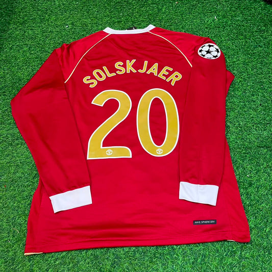 Ole Gunnar Solskjær #20 Manchester United 2006 2007 Red Golden Jersey Trikot
