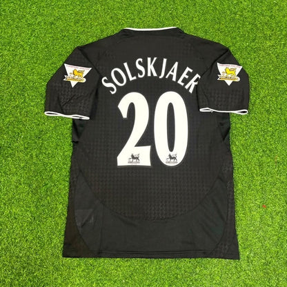Ole Gunnar Solskjaer Manchester United 2003-2004 Away Black Retro Football Jersey
