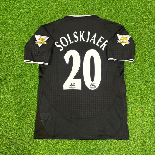 Ole Gunnar Solskjaer Manchester United 2003-2004 Away Black Retro Football Jersey