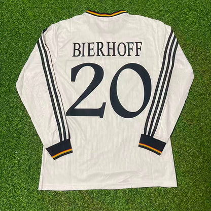 Oliver Bierhoff Germany EURO 1996 Final Home Long Sleeve Retro Football Jersey Kit