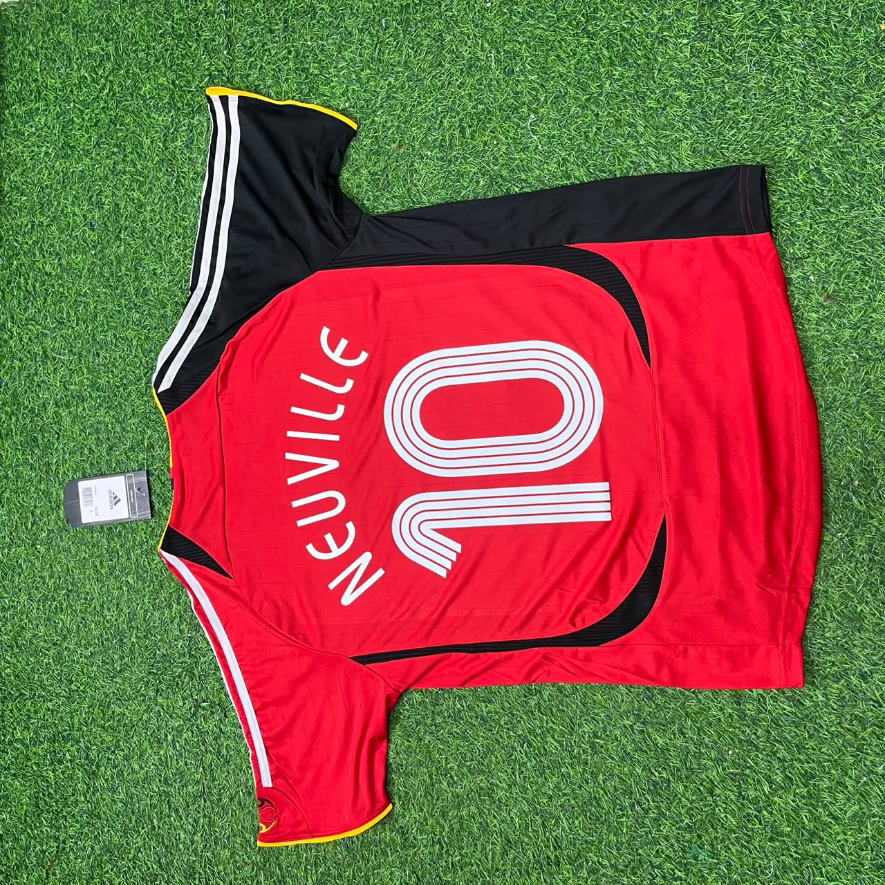 Oliver Neuville Germany 2006 World Cup Away Red Black Retro Football Jersey