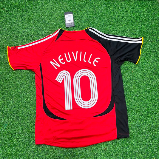 Oliver Neuville Germany 2006 World Cup Away Red Black Retro Football Jersey