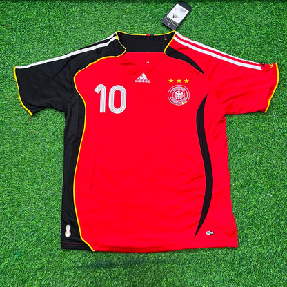 Oliver Neuville Germany 2006 World Cup Away Red Black Retro Football Jersey