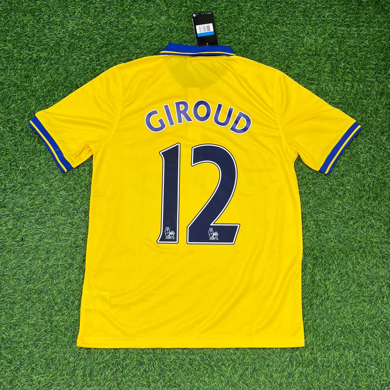 Olivier Giroud Arsenal 2013-2014 Yellow Retro Football Jersey