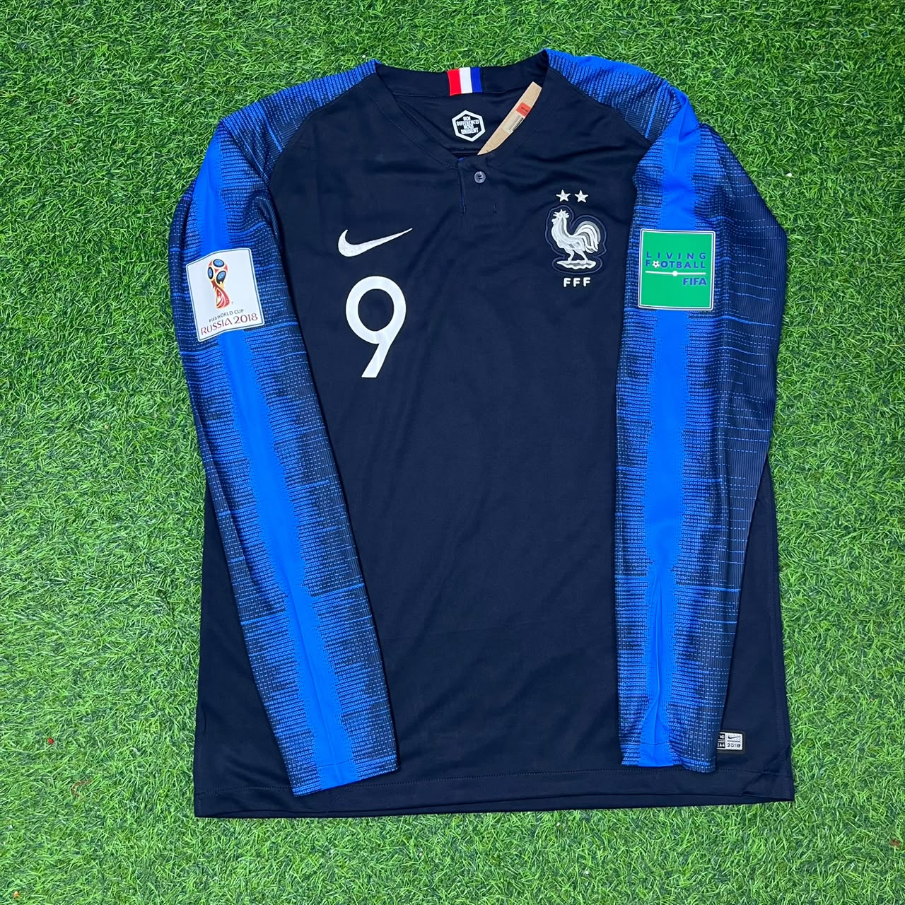 Maillot de football rétro à manches longues Olivier Giroud France Finale de la Coupe du Monde 2018