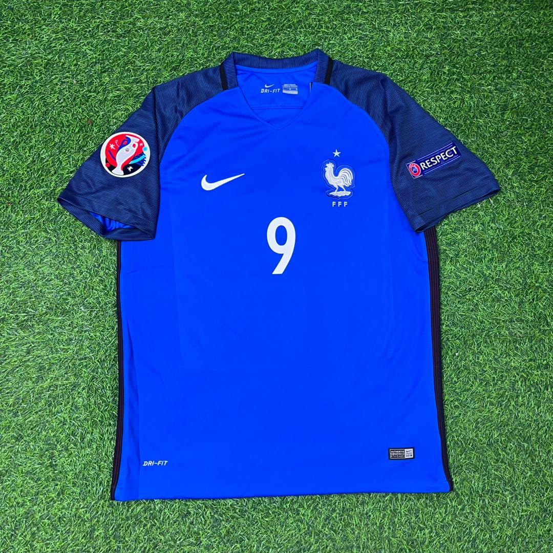 Olivier Giroud #9 France Euro 2016 Home Retro Football Jersey