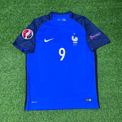 Olivier Giroud #9 France Euro 2016 Home Retro Football Jersey