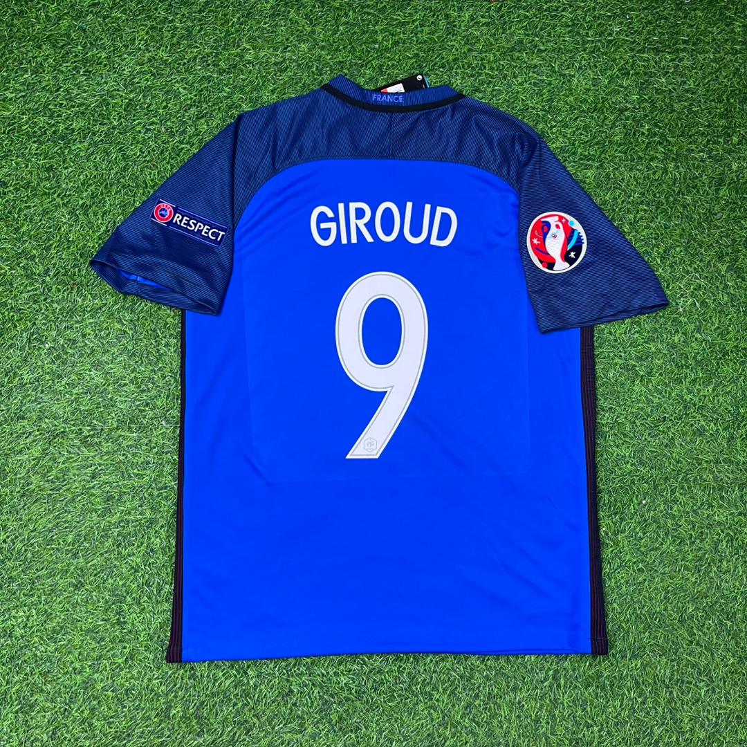 Olivier Giroud #9 France Euro 2016 Home Retro Football Jersey