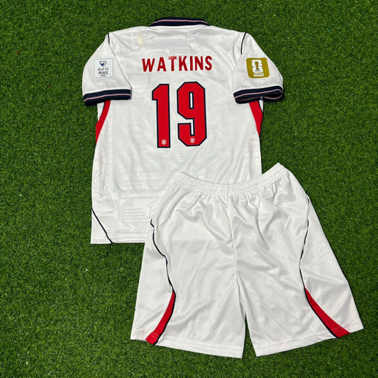 Ollie Watkins #19 England 2026 World Cup KIDS Home White Football Jersey