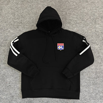 Olympique Lyonnais- Hoodie Winter Fleece- Football Kapuzenpullover