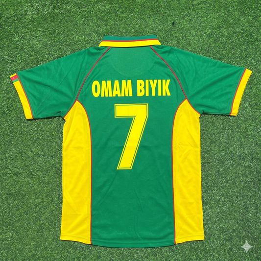 Maillot de football rétro François Omam-Biyik Cameroun Coupe du Monde 1998