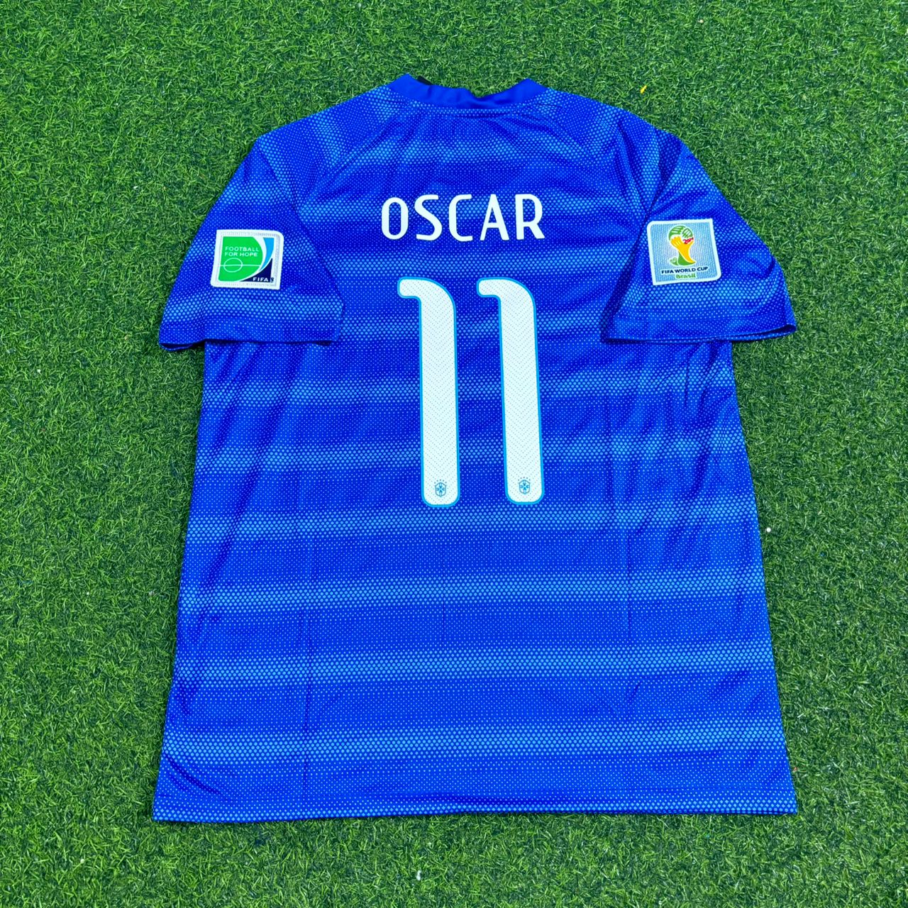 Oscar 11- Brazil 2014 World Cup Retro Blue Jersey Trikot