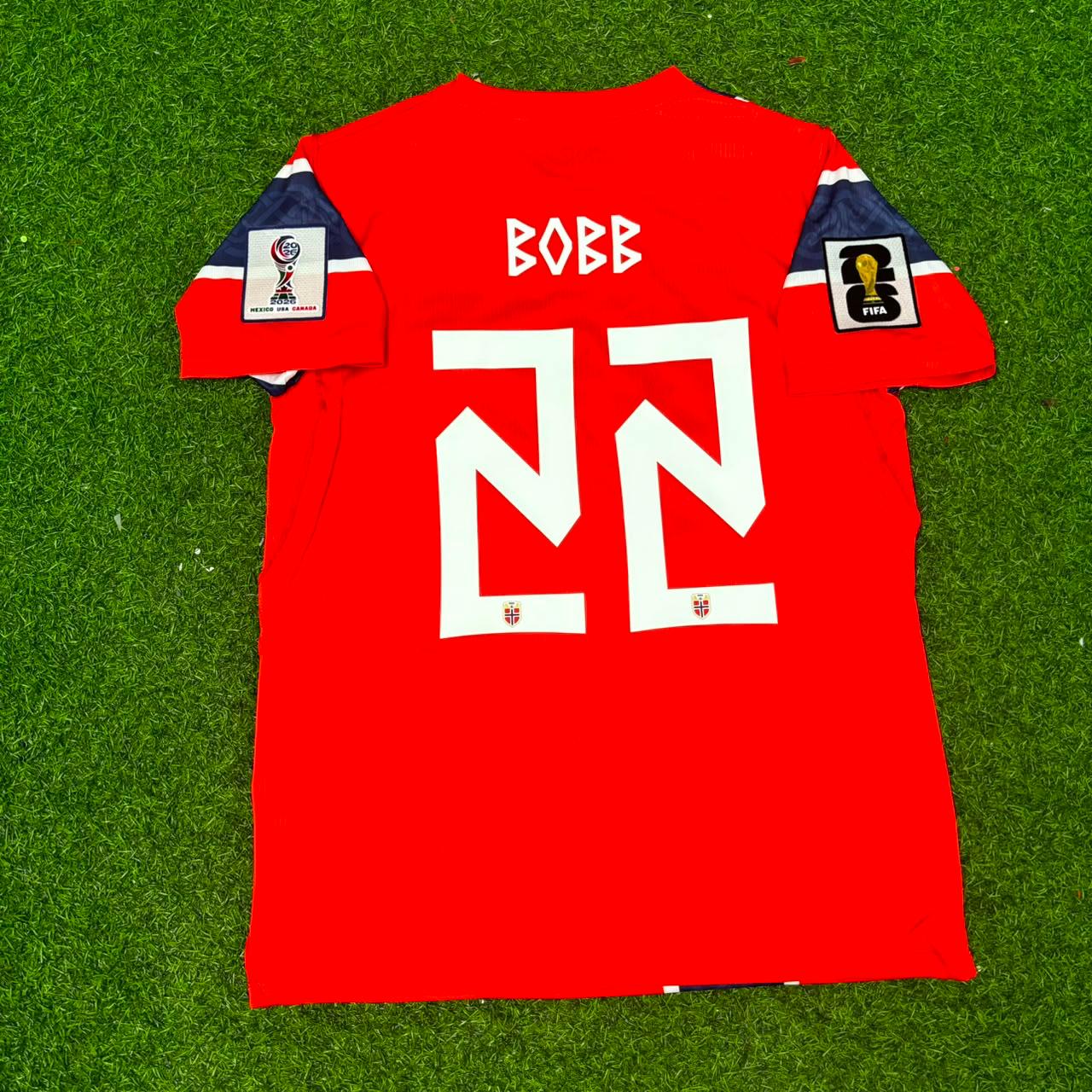 Oscar Bobb #22 Norway 2026 World Cup Home Football Jersey