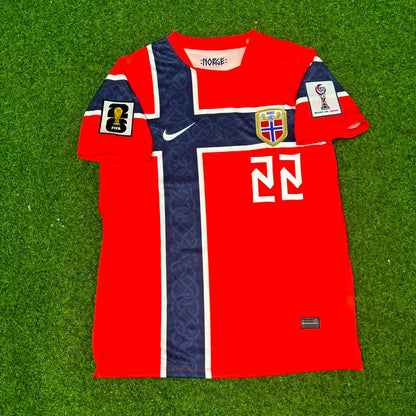 Oscar Bobb #22 Norway 2026 World Cup Home Football Jersey