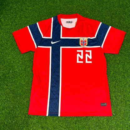 Oscar Bobb #22 Norway 2026 World Cup Home Football Jersey