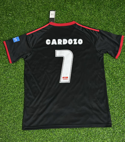 Oscar Cardozo #7 – Benfica 2009/2010 Auswärtstrikot, schwarz, Retro-Kit, Trikot, Maillot, Fußballtrikot