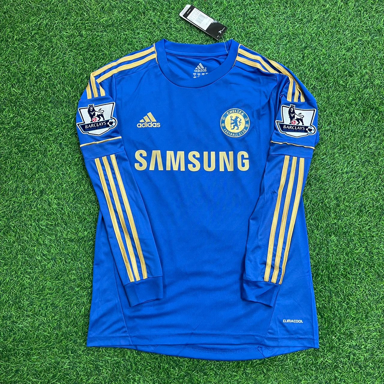 Oscar Chelsea 2012-13 Premier League Patch Blue Retro Football Jersey
