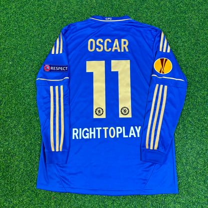 Oscar 11-Chelsea 2013 Europe League Final Amsterdam Blue Retro Football Jersey Soccer Shirt