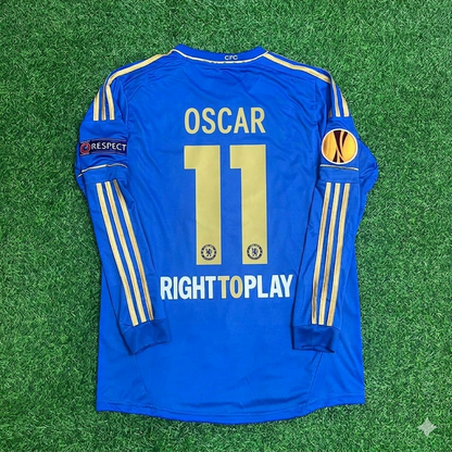 Oscar 11-Chelsea 2013 Europe League Final Amsterdam Blue Retro Football Jersey Soccer Shirt