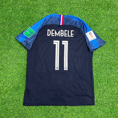 Ousmane Dembélé 11 France 2018 World Cup Final Retro Jersey Maillot Trikot Soccer Shirt