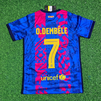 Ousmane Dembele #7 Barcelona 2021-2022 Season Third Retro Jersey Trikot Soccer Shirt